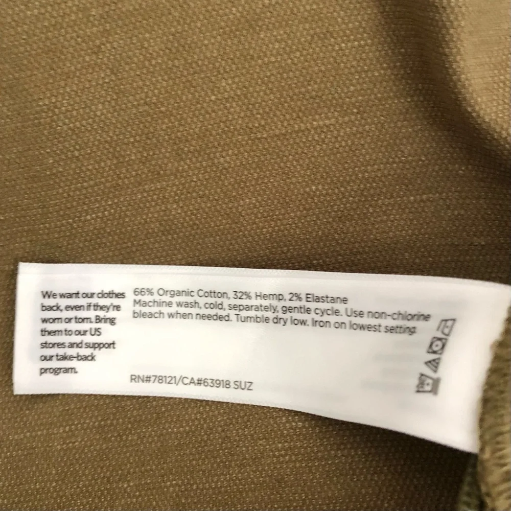 Eileen Fisher Cotton Hemp Stretch Zip Up Jumpsuit Olive Green XXS